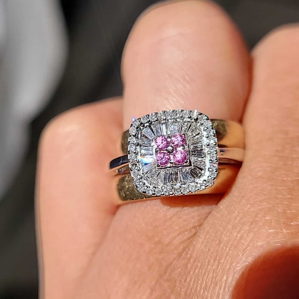 14k Pink Sappire and Diamond Ring - Picture 4 of 4
